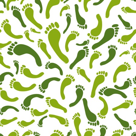 Green footprint seamless pattern for your designのイラスト素材
