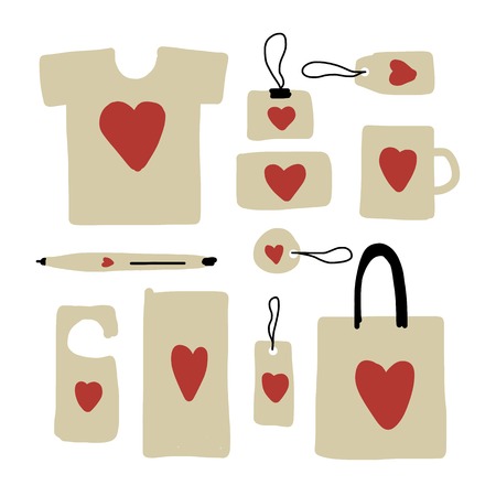 Corporate business style design with red heartのイラスト素材