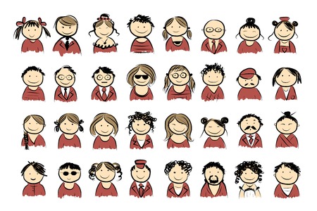 People icons sketch for your designのイラスト素材