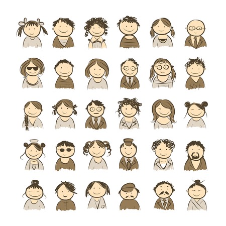 People icons sketch for your designのイラスト素材