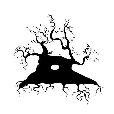 Old tree bare, silhouette for your designのイラスト素材