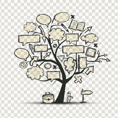 Tree with frames, transparent backgroundのイラスト素材