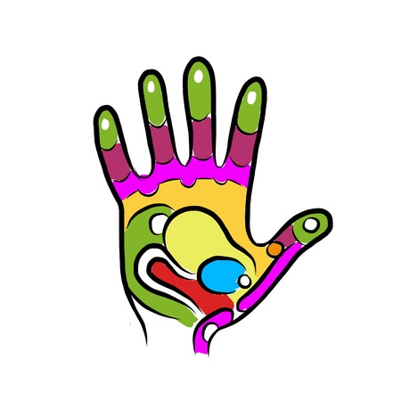 Hand sketch for your design, massage reflexologyのイラスト素材