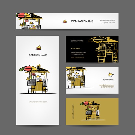 Set of business cards design, street marketのイラスト素材