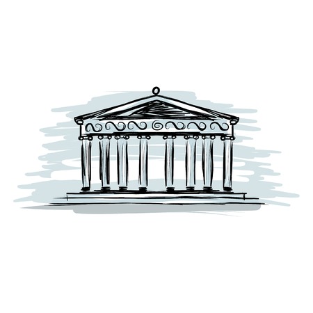 Building with columns, sketch for your designのイラスト素材