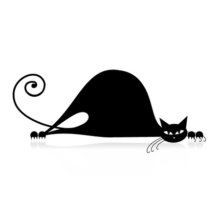 Black cat silhouette for your designのイラスト素材