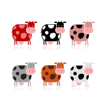 Funny cow, collection for your designのイラスト素材