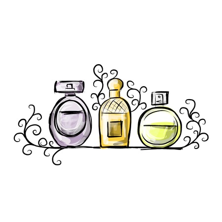 Sketch of perfume bottles for your designのイラスト素材