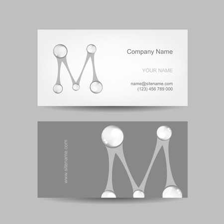 Business card design with letter Mのイラスト素材