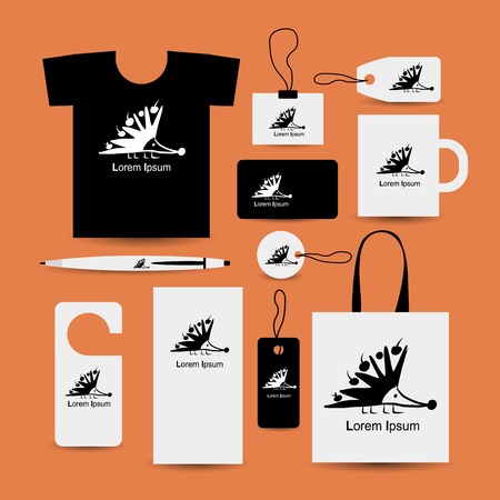 Corporate business style design with funny hedgehogのイラスト素材