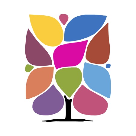 Art tree with frames, infographic conceptのイラスト素材