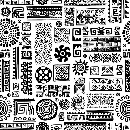 Ethnic handmade ornament, seamless pattern for your designのイラスト素材