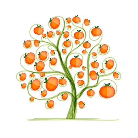 Mandarin tree for your designのイラスト素材
