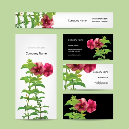 Floral business card designのイラスト素材