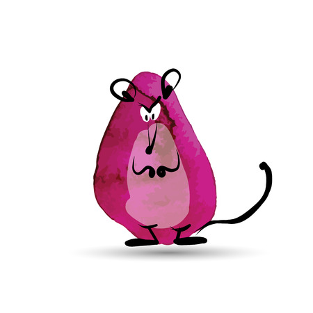 Funny mouse. Watercolor sketch for your designのイラスト素材