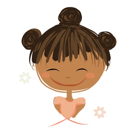 Cute girl smiling, sketch for your designのイラスト素材