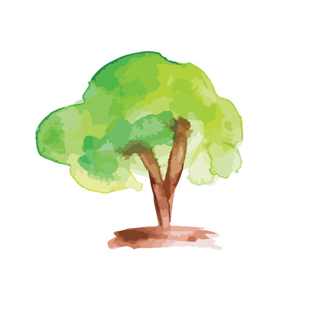 Art tree, watercolor paintingのイラスト素材