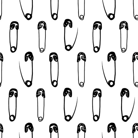 Safety pin, seamless pattern for your design. Vector illustrationのイラスト素材