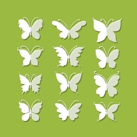 Set of butterflies for your design, vector illustrationのイラスト素材