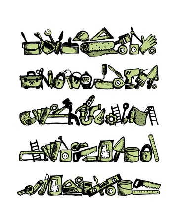 Repair home background, sketch for your design. Vector illustrationのイラスト素材