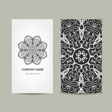Business card design. Ornate background, vector illustrationのイラスト素材