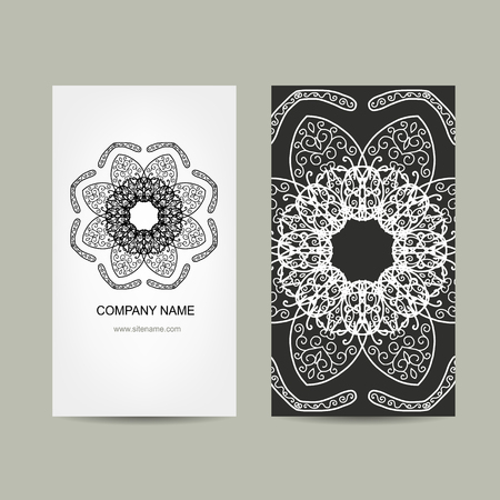 Business card design. Ornate background, vector illustrationのイラスト素材