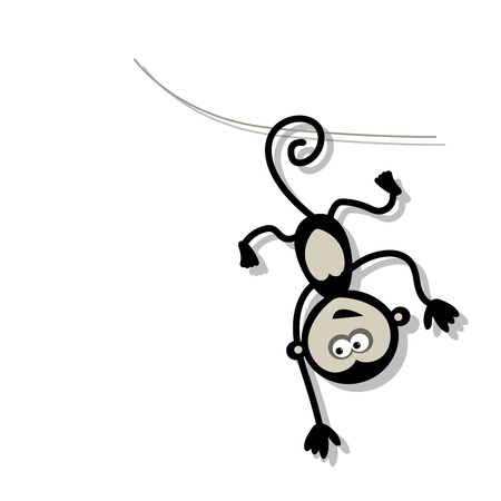 Funny monkey for your design. Vector illustrationのイラスト素材