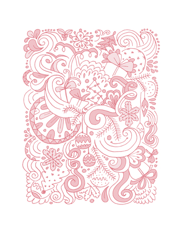 Abstract christmas pattern, sketch for your design. Vector illustrationのイラスト素材