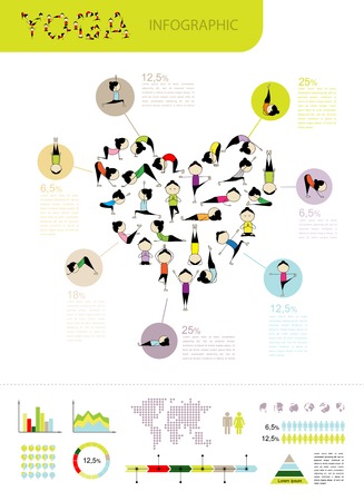 Yoga tree, infographic for your design. Vector illustrationのイラスト素材