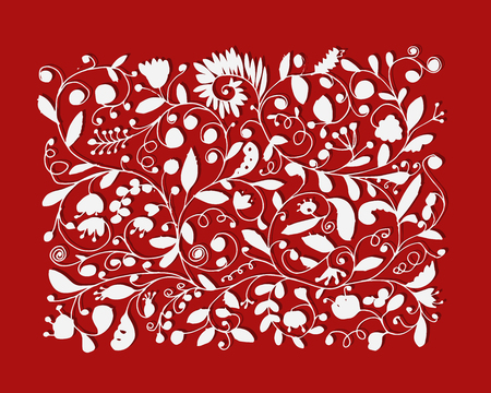 Floral pattern, sketch for your design. Vector illustrationのイラスト素材