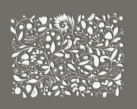 Floral pattern, sketch for your design. Vector illustrationのイラスト素材