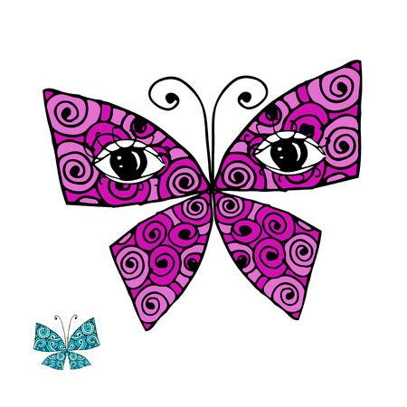 Colorful butterfly with eyes for your design. Vector illustrationのイラスト素材