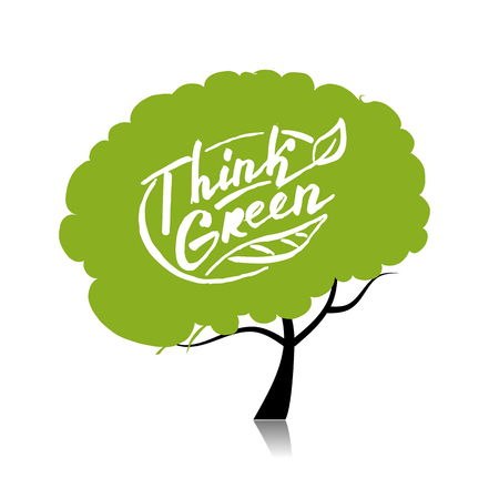 Think green. Tree concept for your design. Vector illustrationのイラスト素材