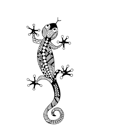 Lizard zenart for your design. Vector illustrationのイラスト素材