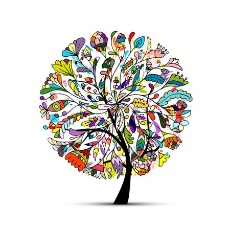 Art tree beautiful for your design. Vector illustrationのイラスト素材