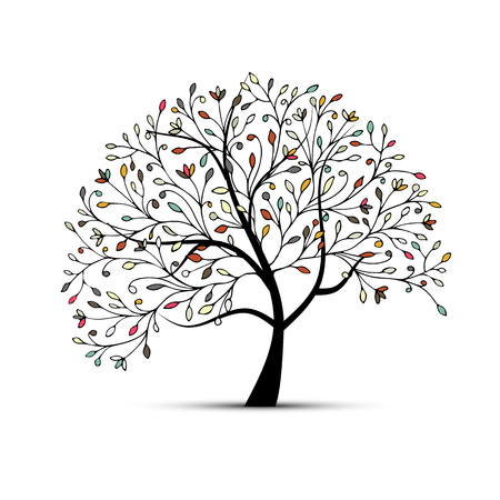 Abstract floral tree for your design. Vector illustrationのイラスト素材