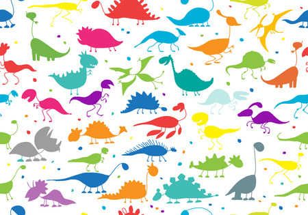 Funny dinosaurs, seamless pattern for your design. illustrationのイラスト素材