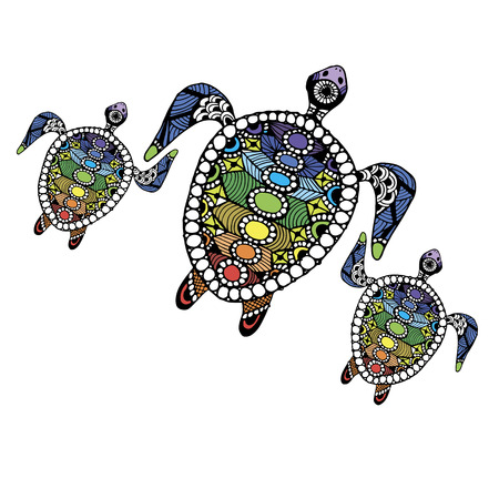 Tortoise family  for your design. Vector illustrationのイラスト素材