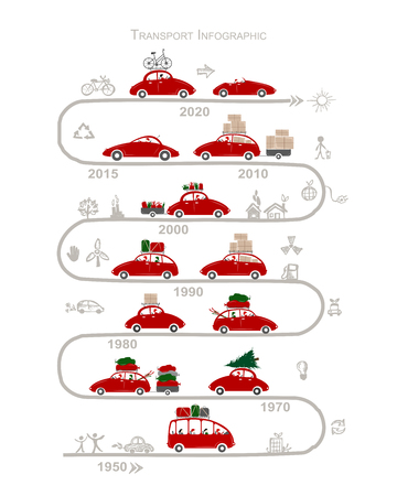 Traveling by car. Infographic for your design. Vector illustrationのイラスト素材