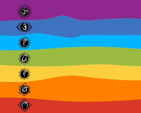 Seven main chakras, sketch foy your design. illustrationのイラスト素材