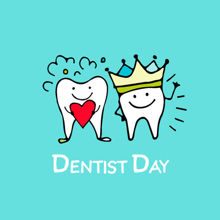 Dentist day, tooths sketch for your designのイラスト素材