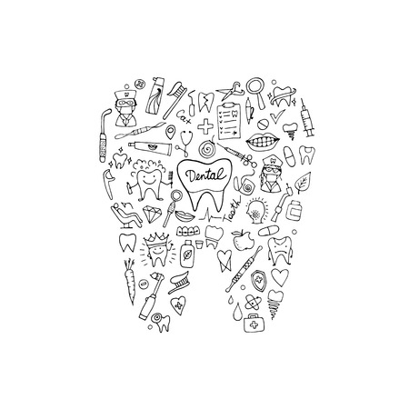 Dental clinic concept, sketch for your designのイラスト素材