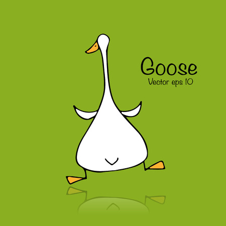 Funny goose, sketch for your designのイラスト素材