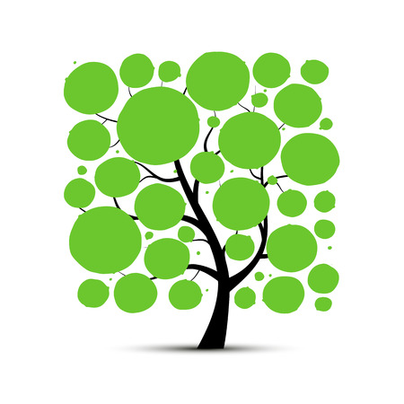 Abstract circles tree, sketch for your design. Vector illustrationのイラスト素材