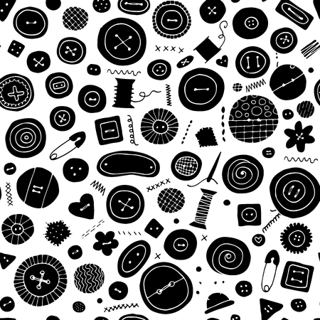 Buttons, seamless pattern for your design. Vector illustration.のイラスト素材