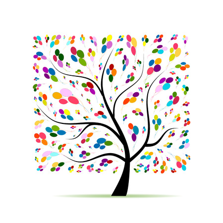 Colorful art tree for your design.のイラスト素材