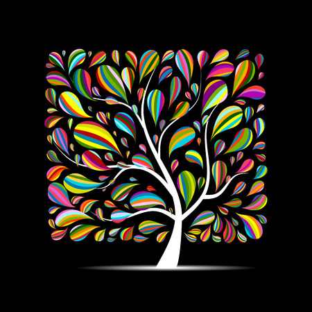 Colorful art tree for your design.のイラスト素材