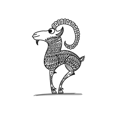 Goat, sketch for your designのイラスト素材