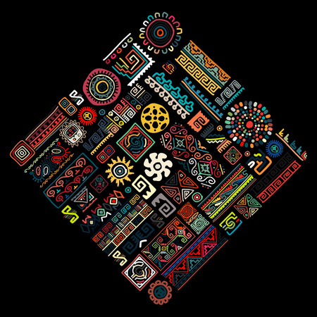 Ethnic handmade ornament for your designのイラスト素材