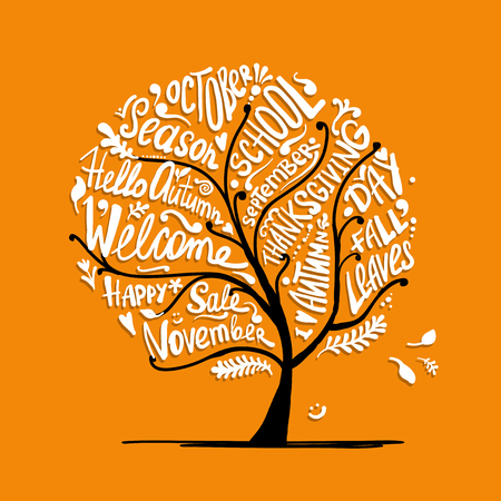 Autumn tree for your design. Vector illustrationのイラスト素材